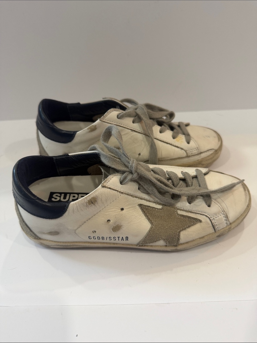 Golden Goose White Leather women’s Sneakers with Gray Accents - Picture 2 of 5